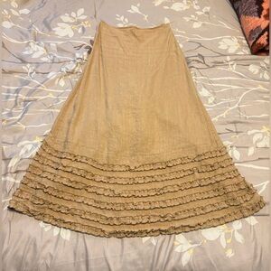 BCIM Linen Ruffled A-Line Skirt
